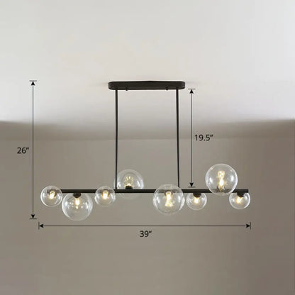 DecorBites™ Contemporary Clear Glass Bubble Island Lamp - Stylish Ceiling Light for Dining Room