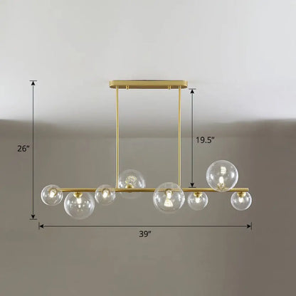 DecorBites™ Contemporary Clear Glass Bubble Island Lamp - Stylish Ceiling Light for Dining Room