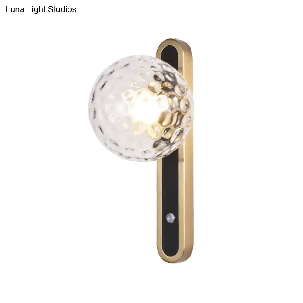 Contemporary clear glass wall lamp living room sconce fixture width
