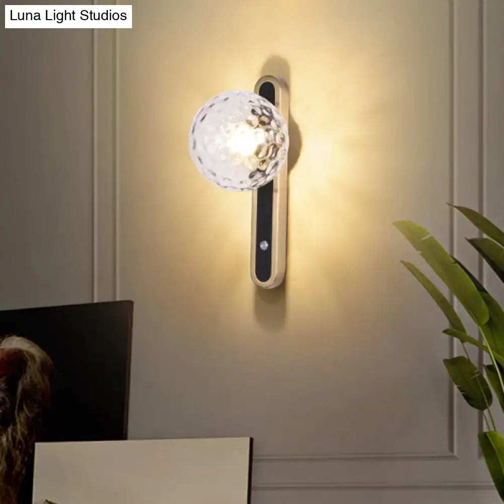 Contemporary clear glass wall lamp living room sconce fixture width