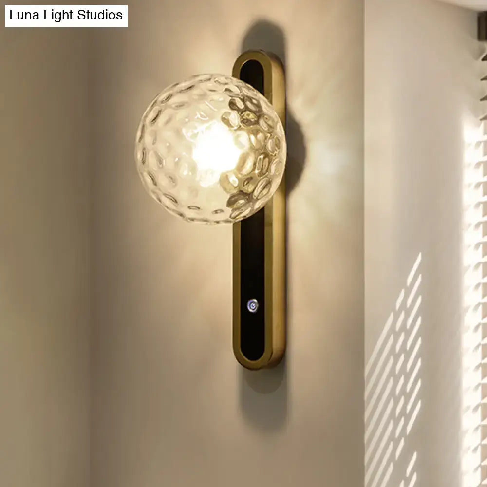 Contemporary clear glass wall lamp living room sconce fixture width