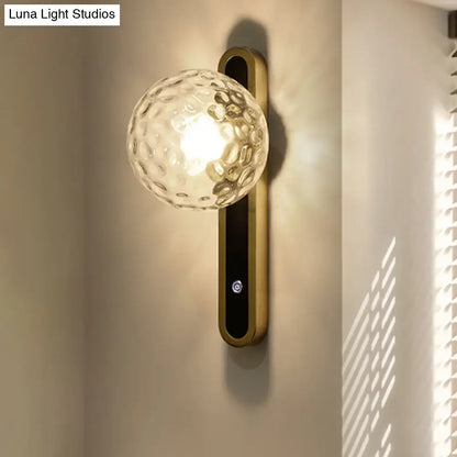 Contemporary clear glass wall lamp living room sconce fixture width