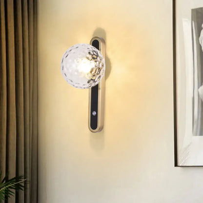 Contemporary clear glass wall lamp living room sconce fixture width