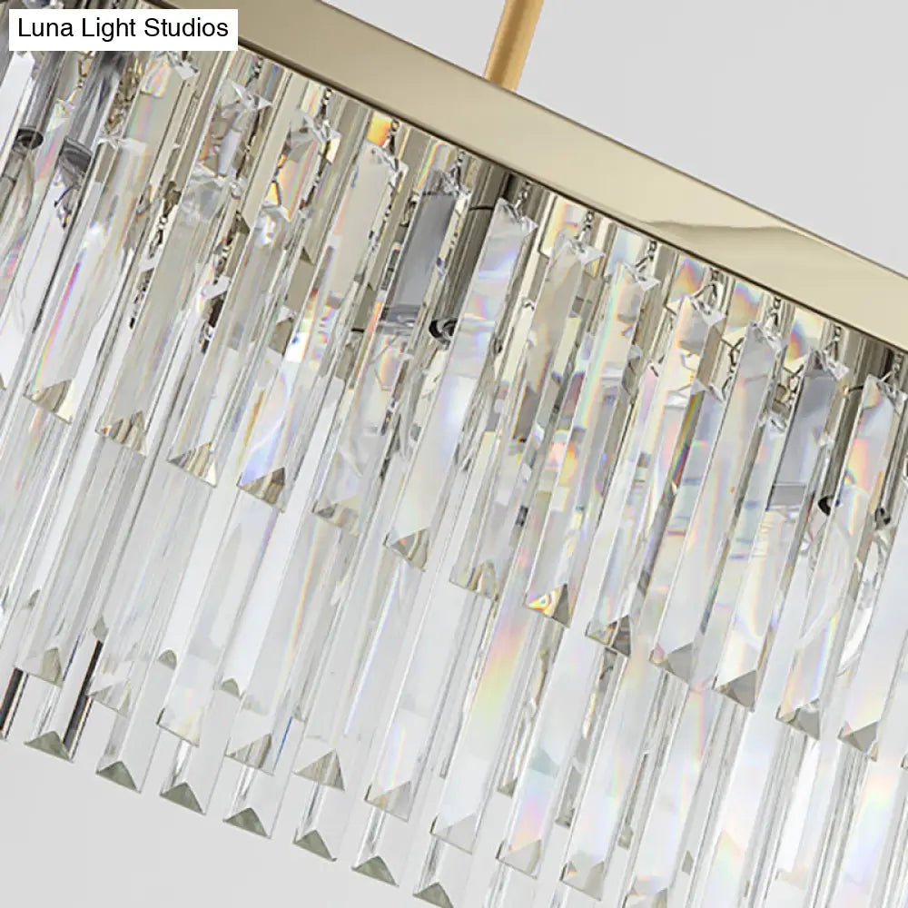 DecorBites™ Contemporary Crystal Block Rectangle Hanging Lamp Kit - 8 Lights, Clear/Amber, 31.5"/39" W