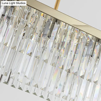 DecorBites™ Contemporary Crystal Block Rectangle Hanging Lamp Kit - 8 Lights, Clear/Amber, 31.5"/39" W