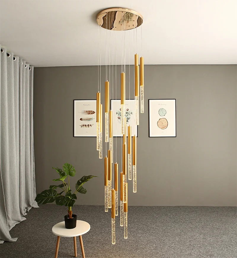 DecorBites™ Contemporary Crystal Chandelier for Large Staircase