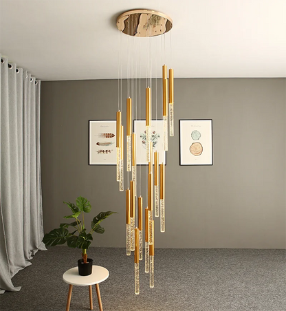 DecorBites™ Contemporary Crystal Chandelier for Large Staircase