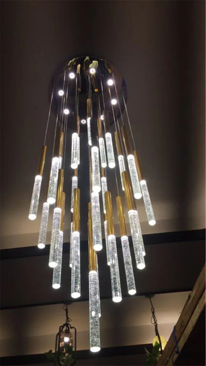 DecorBites™ Contemporary Crystal Chandelier for Large Staircase