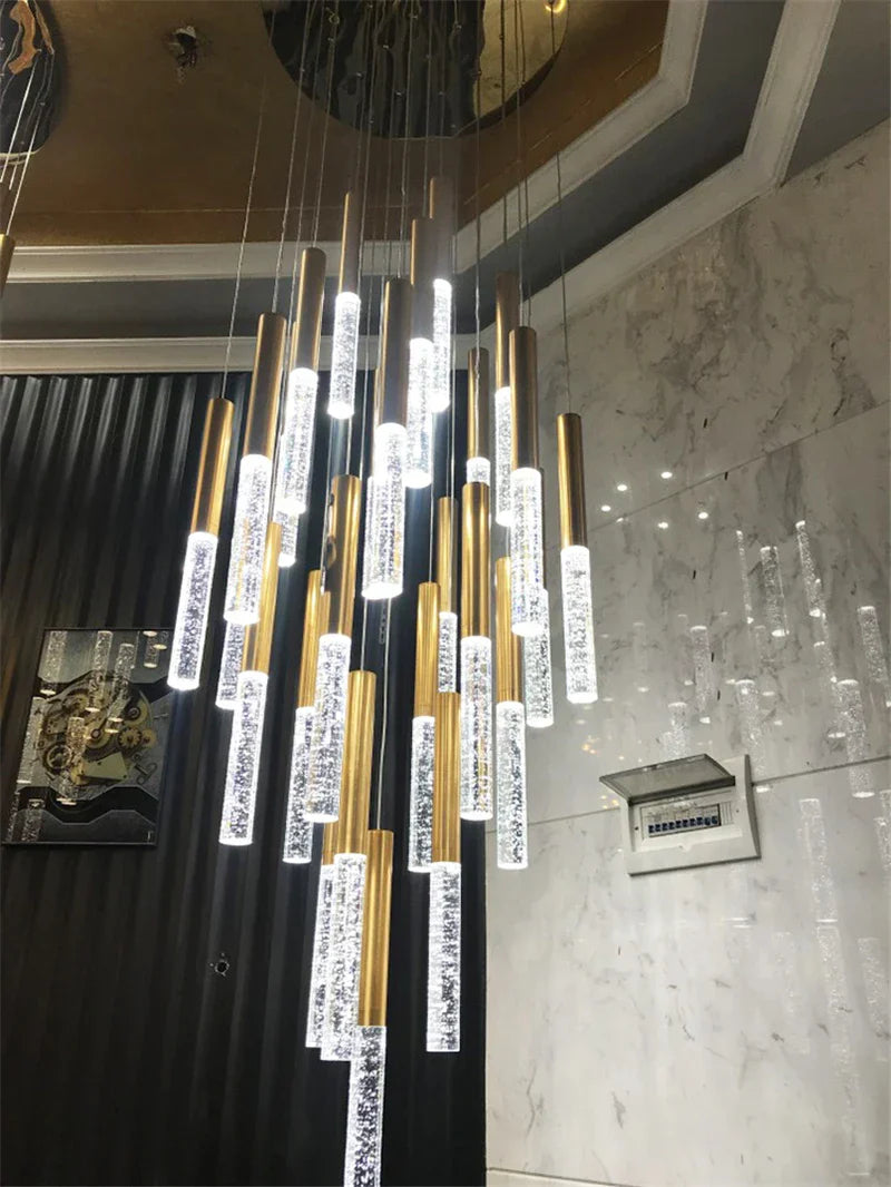 DecorBites™ Contemporary Crystal Chandelier for Large Staircase