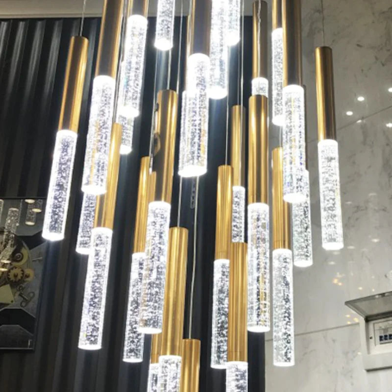 DecorBites™ Contemporary Crystal Chandelier for Large Staircase