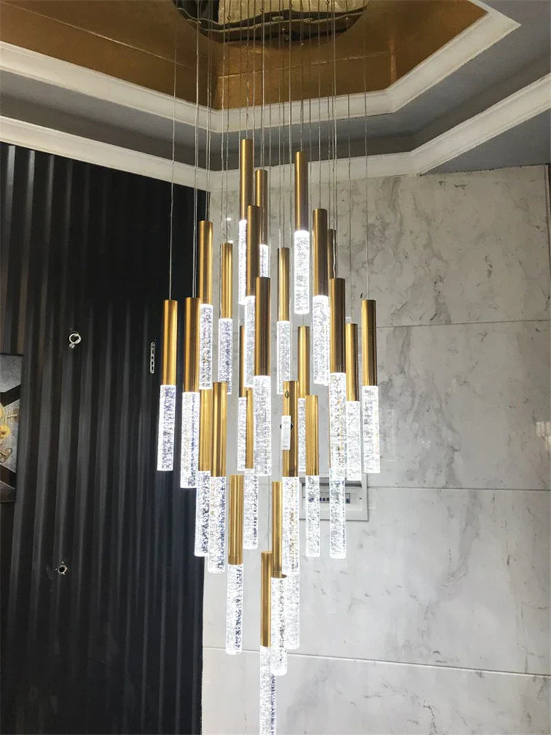 DecorBites™ Contemporary Crystal Chandelier for Large Staircase