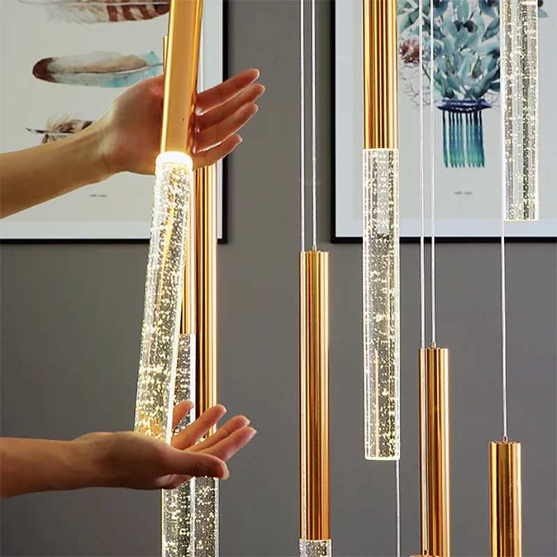 DecorBites™ Contemporary Crystal Chandelier for Large Staircase