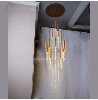 DecorBites™ Contemporary Crystal Chandelier for Large Staircase