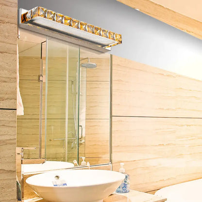 Contemporary crystal gold wall sconce bathroom warm white led light