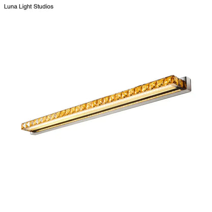 Contemporary crystal gold wall sconce bathroom warm white led light