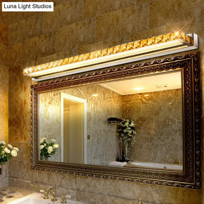 Contemporary crystal gold wall sconce bathroom warm white led light