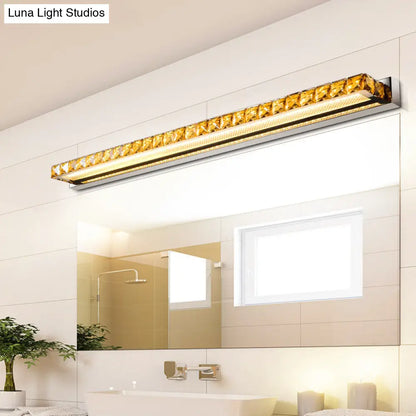 DecorBites™ Contemporary Crystal Gold Wall Sconce - Linear Vanity Light with Warm/White Light for Bathroom - Multiple Width Options