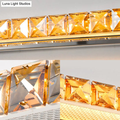 DecorBites™ Contemporary Crystal Gold Wall Sconce - Linear Vanity Light with Warm/White Light for Bathroom - Multiple Width Options