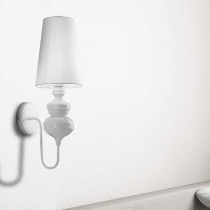 DecorBites™ Contemporary Fabric Barrel Wall Mount Light - Bedroom Sconce Light (Black/Silver/White)