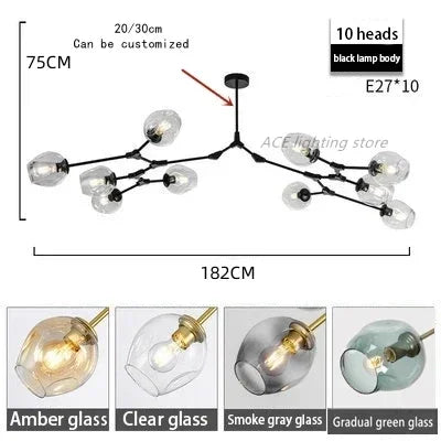 DecorBites™ Contemporary Glass Bubble Chandelier for Living Room