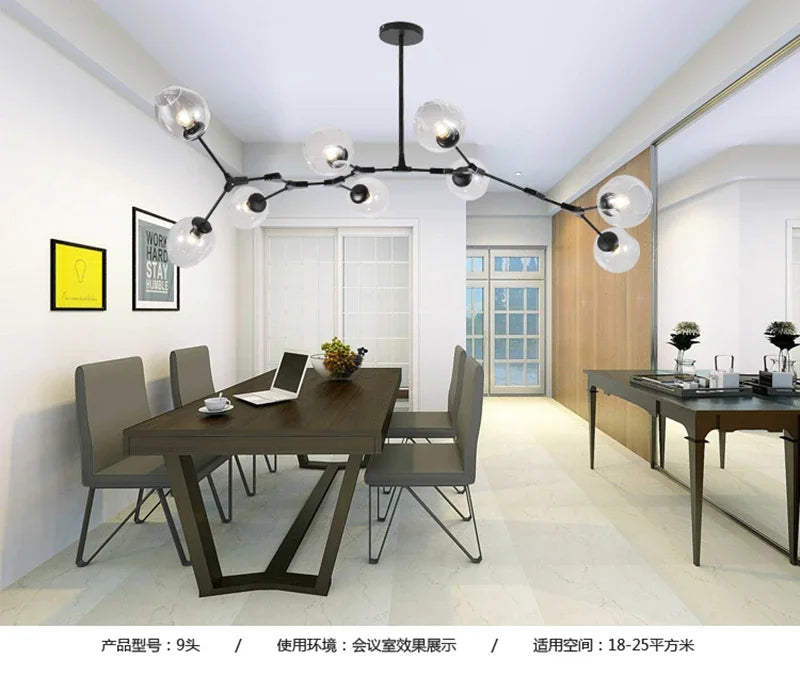 DecorBites™ Contemporary Glass Bubble Chandelier for Living Room
