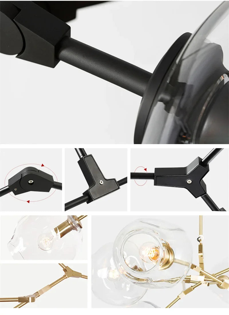 DecorBites™ Contemporary Glass Bubble Chandelier for Living Room