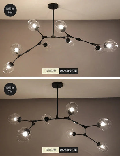 DecorBites™ Contemporary Glass Bubble Chandelier for Living Room