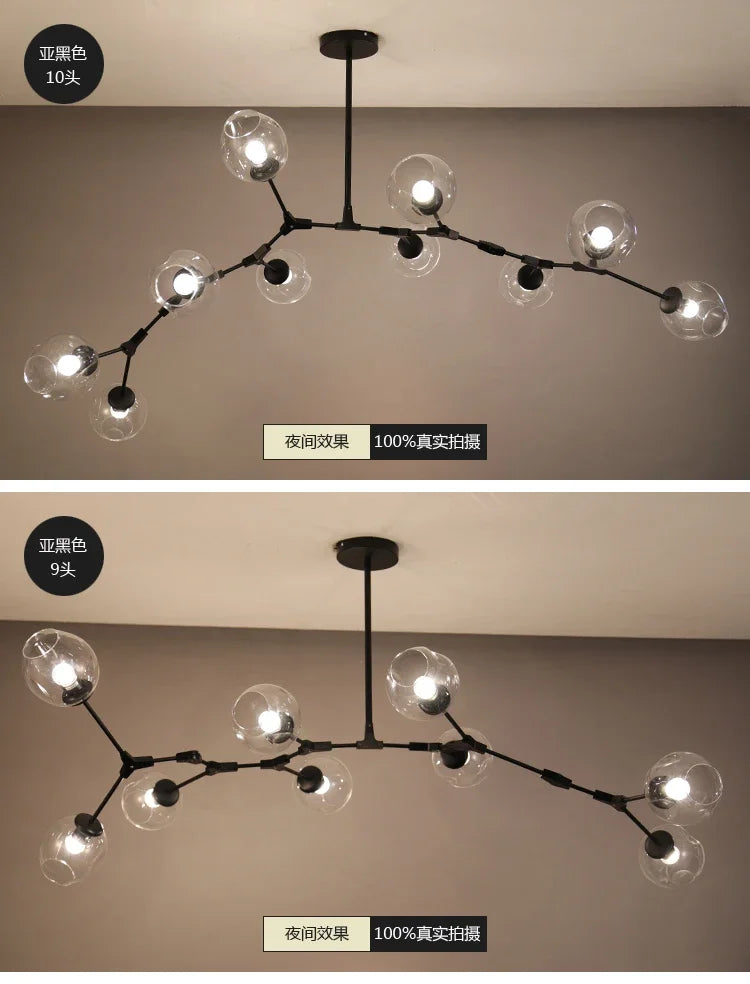 DecorBites™ Contemporary Glass Bubble Chandelier for Living Room