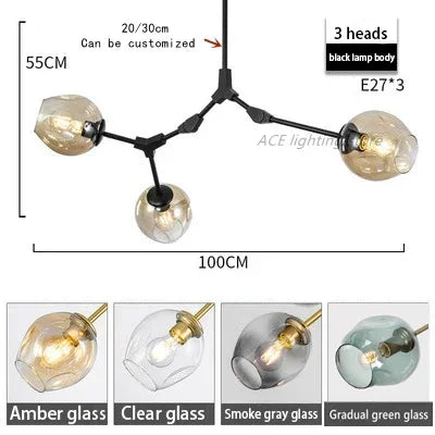 DecorBites™ Contemporary Glass Bubble Chandelier for Living Room