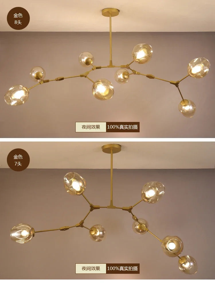 DecorBites™ Contemporary Glass Bubble Chandelier for Living Room