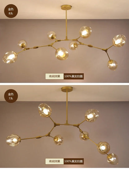 DecorBites™ Contemporary Glass Bubble Chandelier for Living Room
