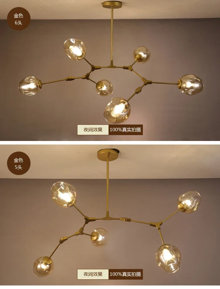DecorBites™ Contemporary Glass Bubble Chandelier for Living Room