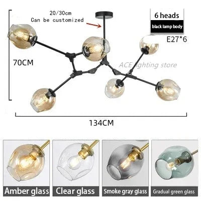 DecorBites™ Contemporary Glass Bubble Chandelier for Living Room