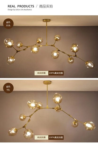 DecorBites™ Contemporary Glass Bubble Chandelier for Living Room