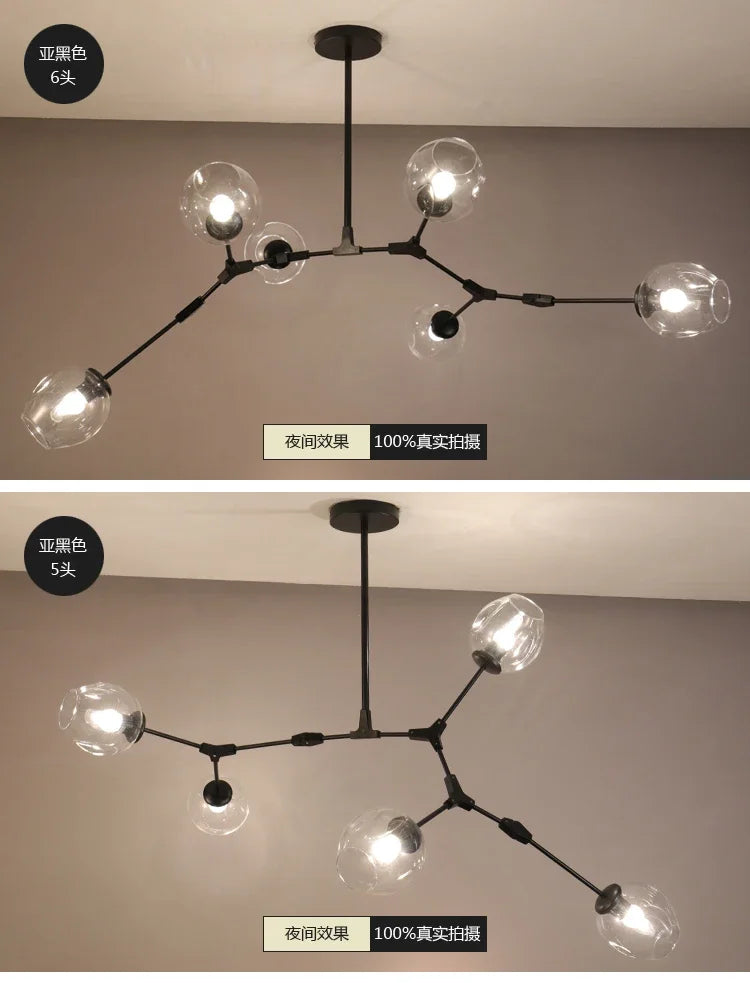 DecorBites™ Contemporary Glass Bubble Chandelier for Living Room