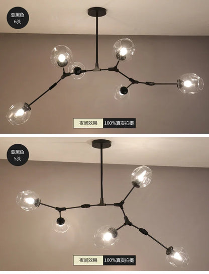 DecorBites™ Contemporary Glass Bubble Chandelier for Living Room