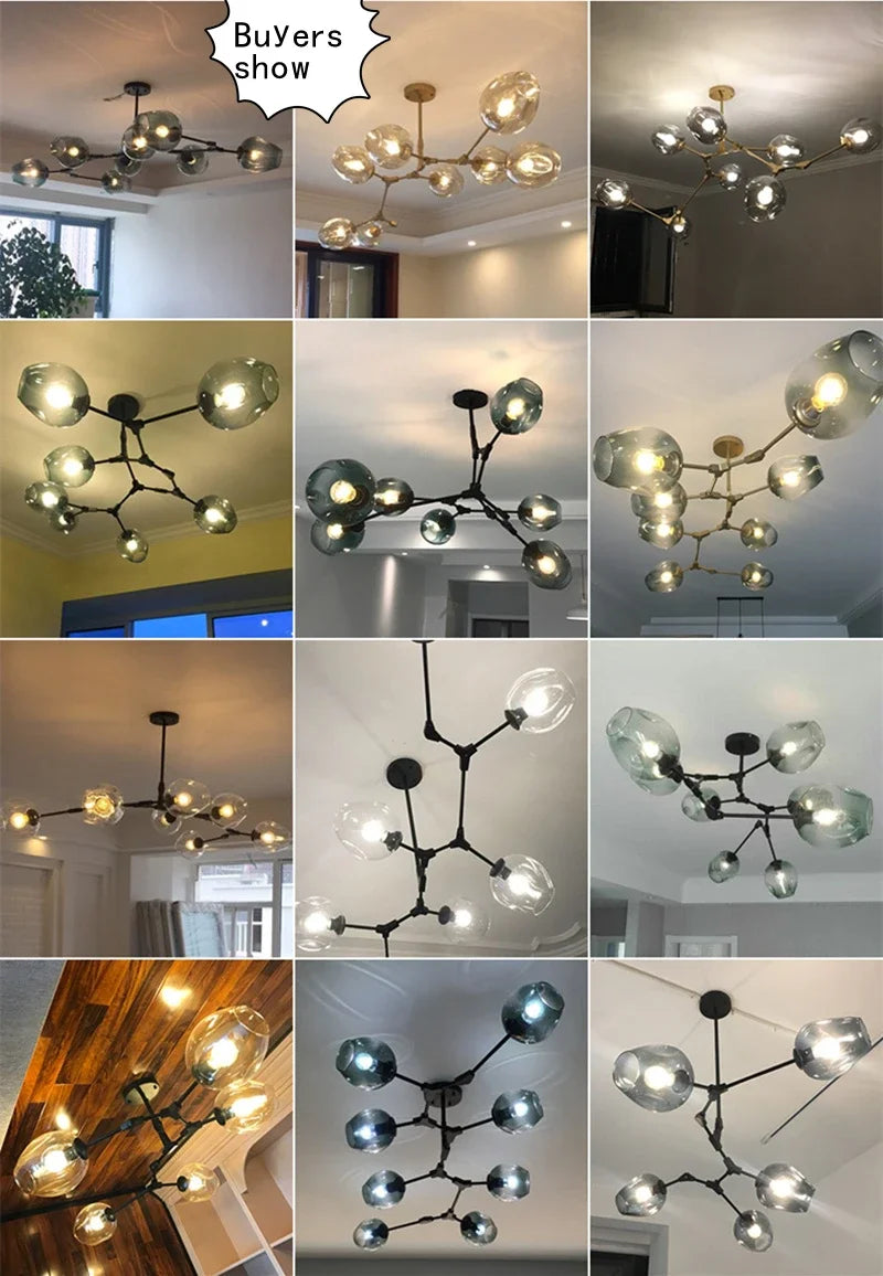 DecorBites™ Contemporary Glass Bubble Chandelier for Living Room
