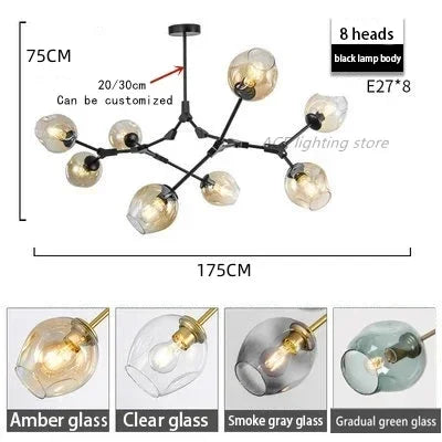 DecorBites™ Contemporary Glass Bubble Chandelier for Living Room
