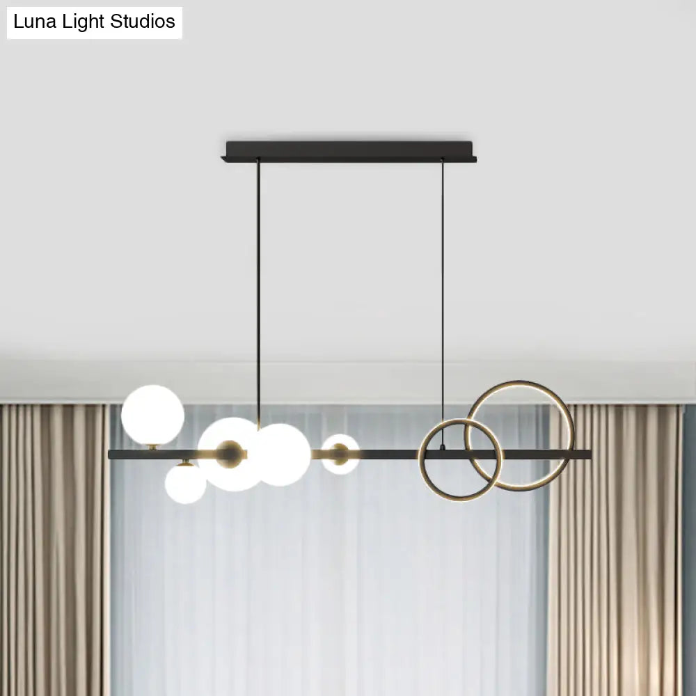 DecorBites™ Contemporary Glass Island Lamp: 7-Head Hanging Light for Dining Room