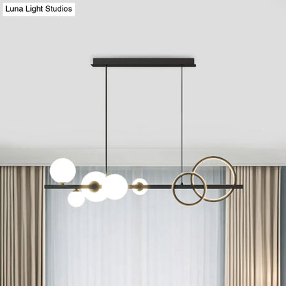 DecorBites™ Contemporary Glass Island Lamp: 7-Head Hanging Light for Dining Room