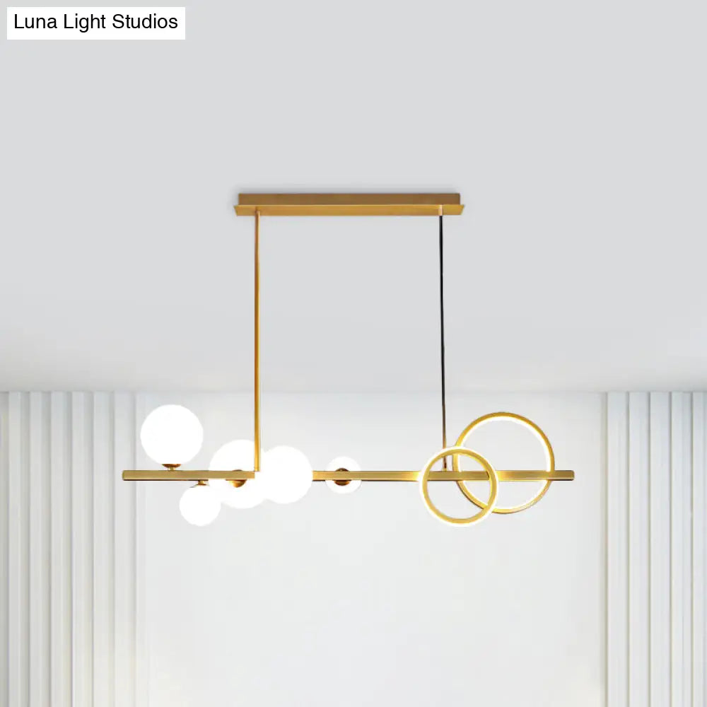 DecorBites™ Contemporary Glass Island Lamp: 7-Head Hanging Light for Dining Room