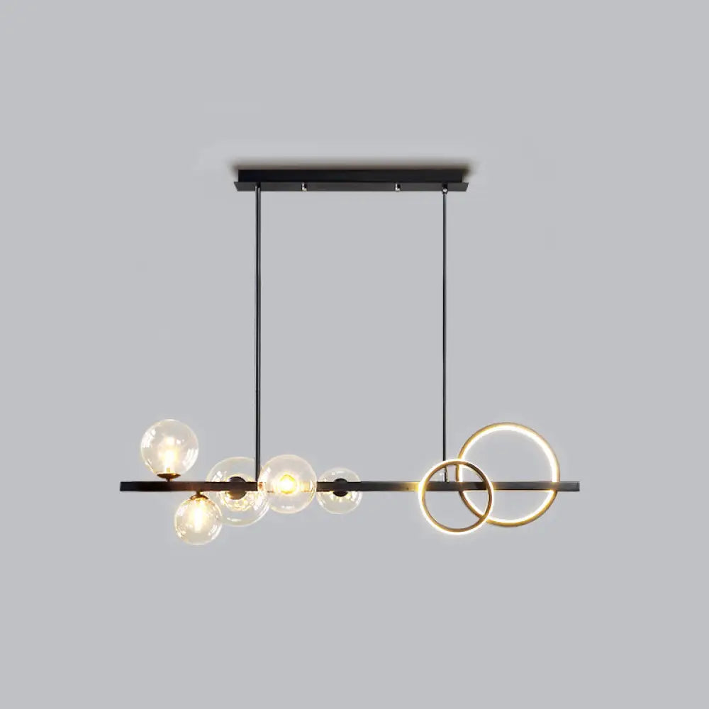 DecorBites™ Contemporary Glass Island Lamp: 7-Head Hanging Light for Dining Room