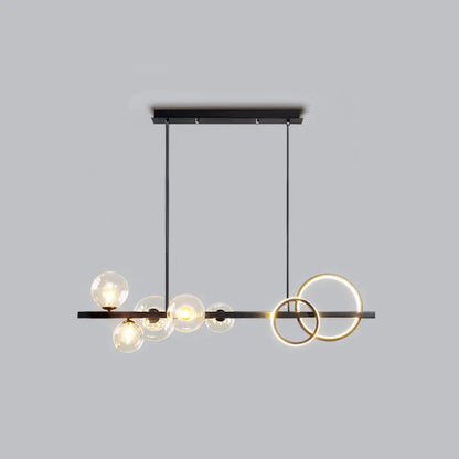 DecorBites™ Contemporary Glass Island Lamp: 7-Head Hanging Light for Dining Room