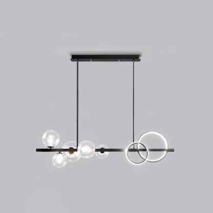 DecorBites™ Contemporary Glass Island Lamp: 7-Head Hanging Light for Dining Room