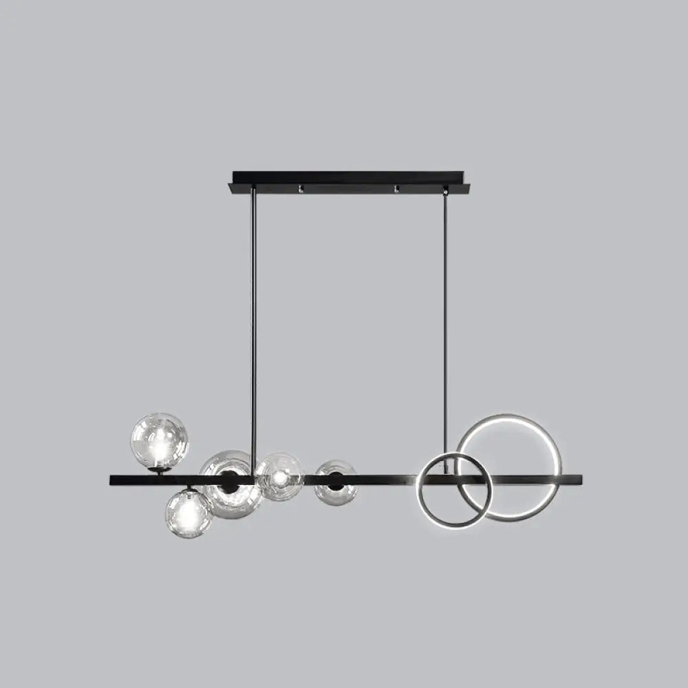 DecorBites™ Contemporary Glass Island Lamp: 7-Head Hanging Light for Dining Room