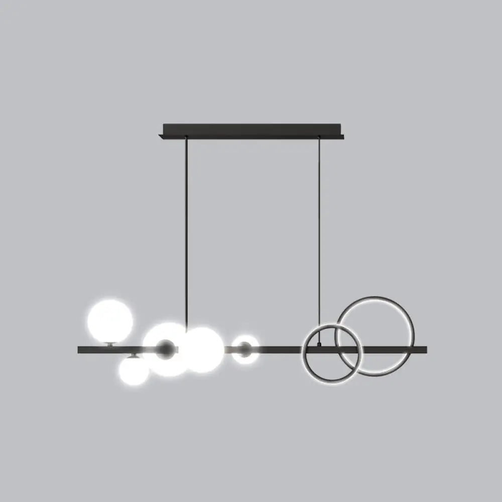 DecorBites™ Contemporary Glass Island Lamp: 7-Head Hanging Light for Dining Room