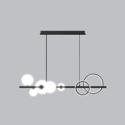DecorBites™ Contemporary Glass Island Lamp: 7-Head Hanging Light for Dining Room