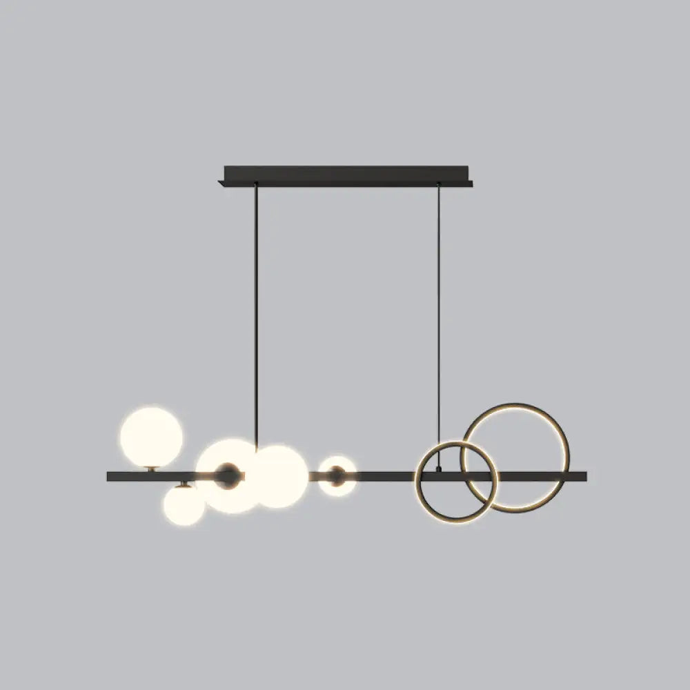 DecorBites™ Contemporary Glass Island Lamp: 7-Head Hanging Light for Dining Room