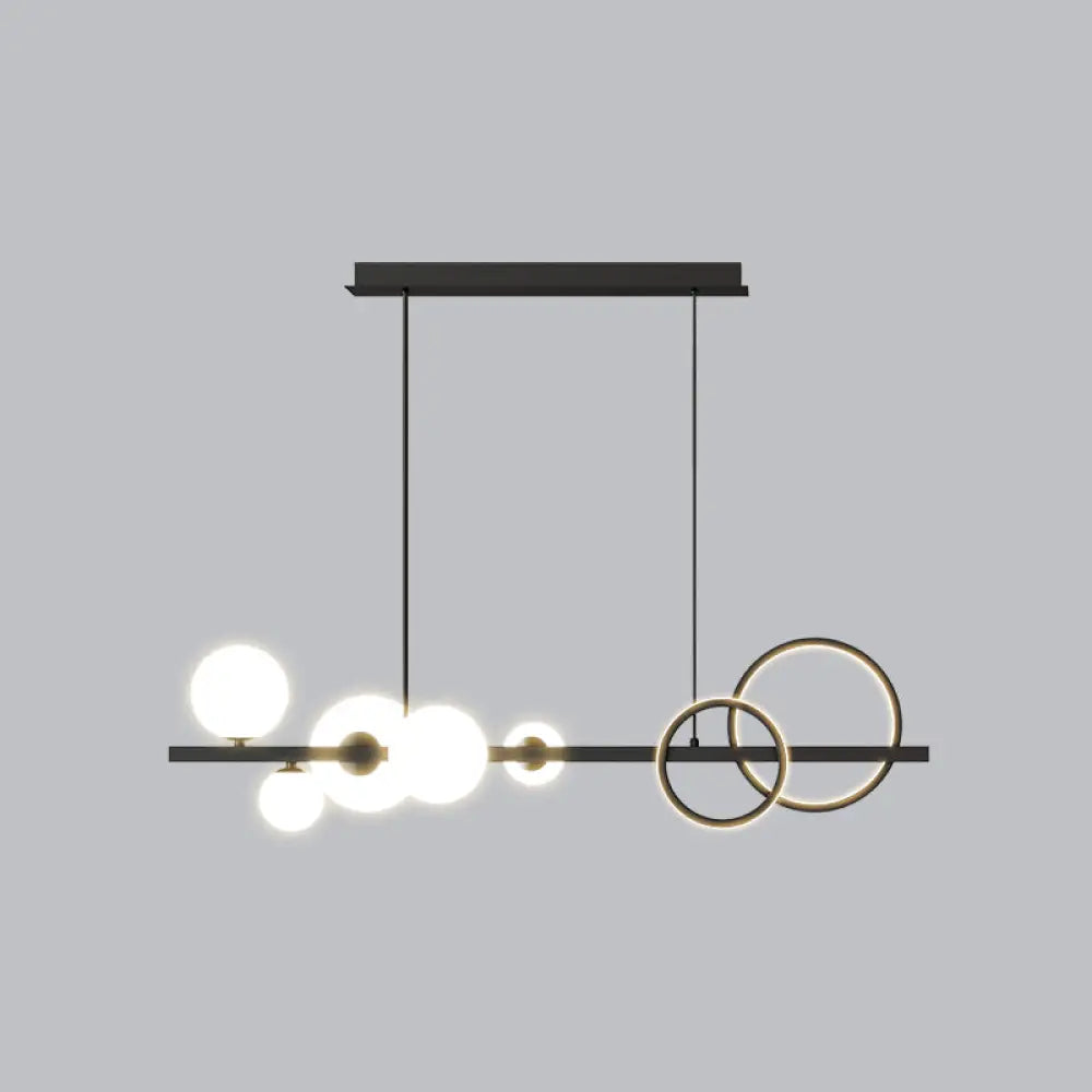 DecorBites™ Contemporary Glass Island Lamp: 7-Head Hanging Light for Dining Room