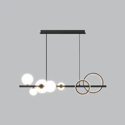 DecorBites™ Contemporary Glass Island Lamp: 7-Head Hanging Light for Dining Room